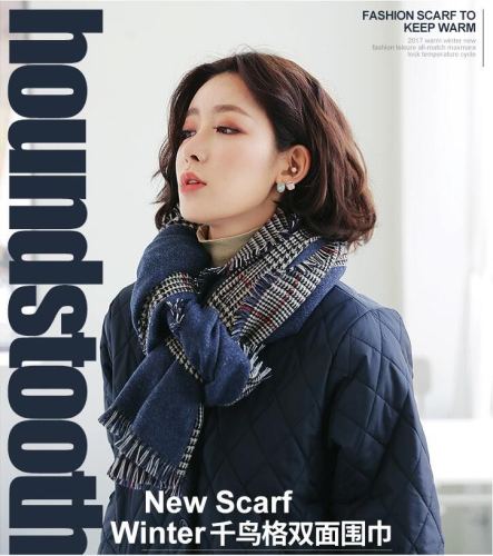 korean style british retro double-sided fashion scarf