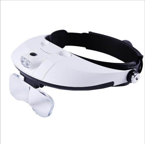 factory direct magnifying glass wholesale 81001-g 5 groups lens with led light reading head-mounted helmet magnifying glass