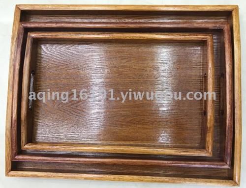 wooden tray tea tray tea tray water cup wooden tray retro rectangular wooden flat plate