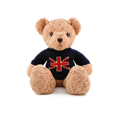 Top selling funny design popular fashionable multi-sizes wearing bear plush toy 