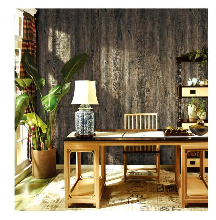 回归自然2018年木纹新款墙纸原生态4D效果壁