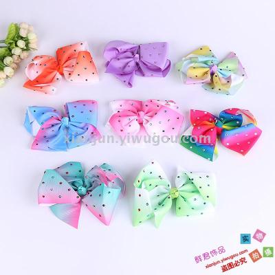 Handmade original children ribbon bow hair clip hair accessories.