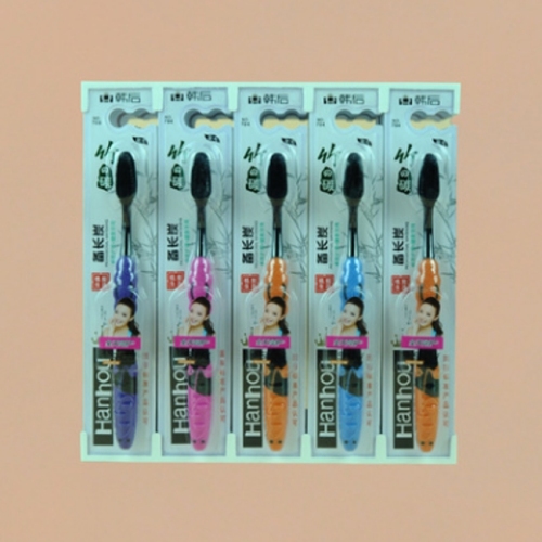 Toothbrush Wholesale Hanhoo 704（30 PCs/Box） Bamboo Charcoal Soft-Bristle Toothbrush