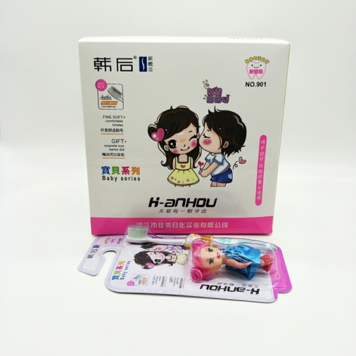 Toothbrush Wholesale Hanhoo 901（12 PCs/Box） Gift Toy Barbie Children Soft-Bristle Toothbrush