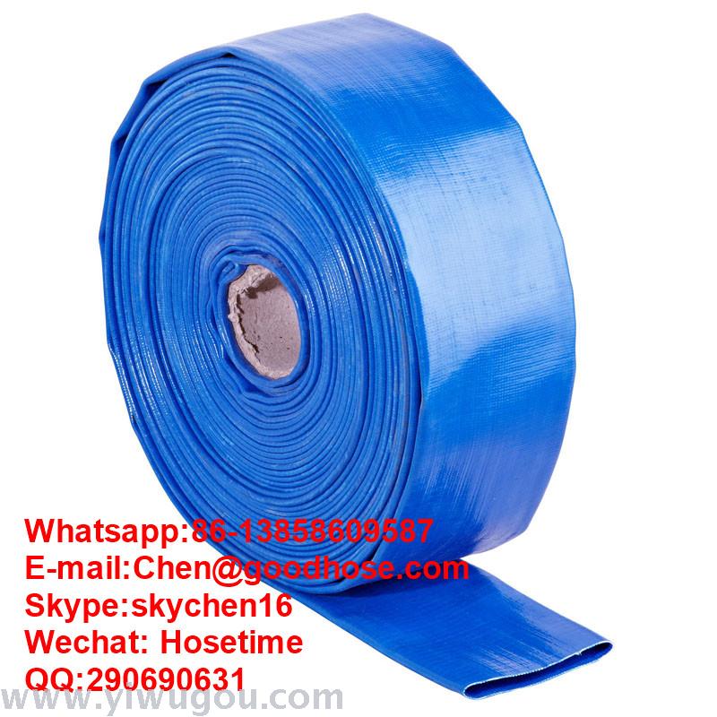 2Bar PVC Blue Lay Flat Water Discharge Hose