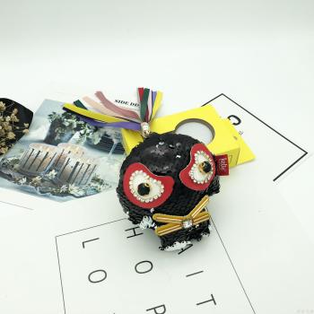 卡通脸亮片挂件 鬼脸箱包挂件