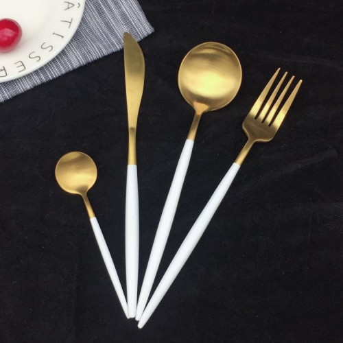 Portugal Knife， Fork and Spoon Stainless Steel Tableware Knife， Fork and Spoon Four-Piece Set High-End Creative Knife， Fork and Spoon