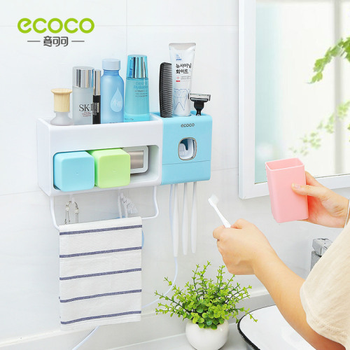 Disinfection Toothbrush Holder Wall Hanging Automatic Toothpaste Dispenser multi-Purpose Storage Rack Punch-Free Low Energy Consumption Toothbrush Hanger