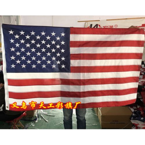 spot custom 3x5ft usaflag embroidered american flag star stripe oxford cloth national embroidery flag black