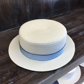 华巧 孙俪同款帽子女夏天平顶小礼帽草帽沙滩