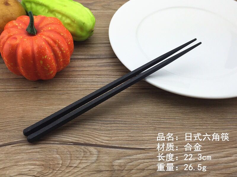 合金筷子 料理寿司六角 尖头筷子 六角筷 筷 酒店家用 日式详情2