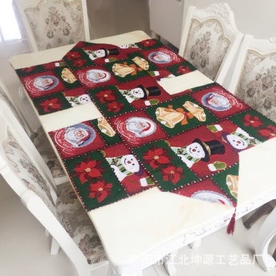 Factory direct sales of Christmas snowman bell the old man the banner of the amazon cross-border popular holiday decoration table towel.