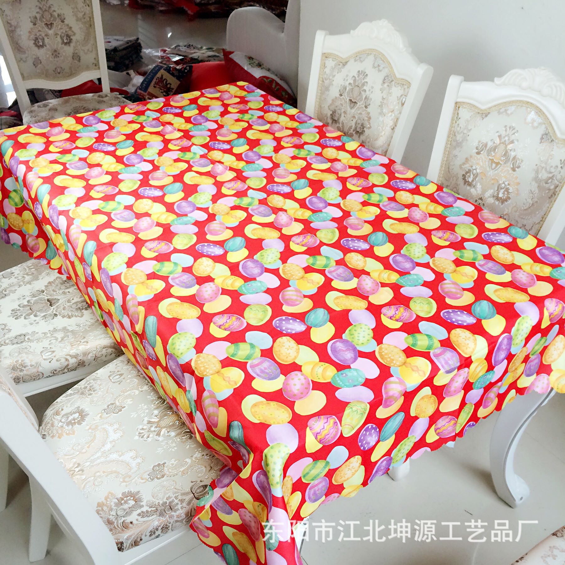 厂家直销欧式复活节彩蛋图案桌旗 速卖通跨境热销餐桌垫限时特价