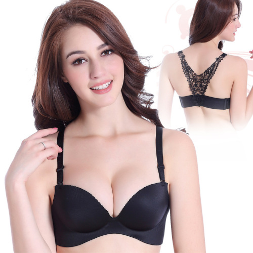 Factory Direct Sales One-Piece Seamless Women‘s Underwear Small Chest Concentrated Shape Glossy Bra Beauty Back Adjustment Bra