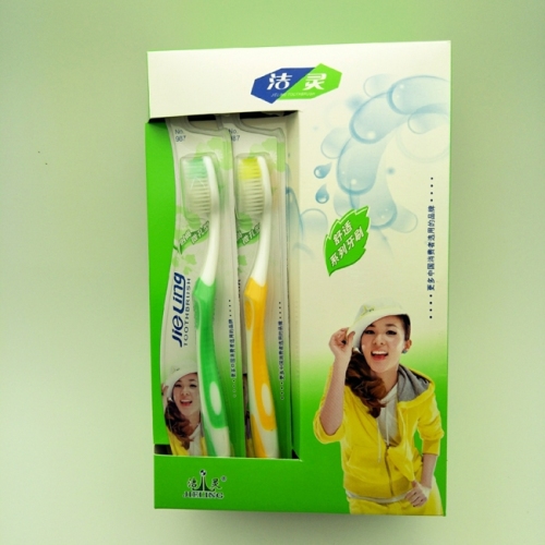 daily necessities toothbrush wholesale jie ling 987 adult soft bristle toothbrush （special offer）