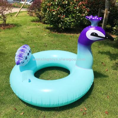 Peacock swimming ring inflatable peacock life buoy 120cm 90cm.