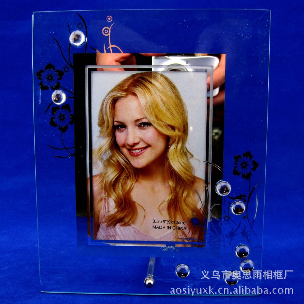 义乌洗镜粘珠款10/镶珠/玻璃平板/创意/外贸出口/相框 5吋