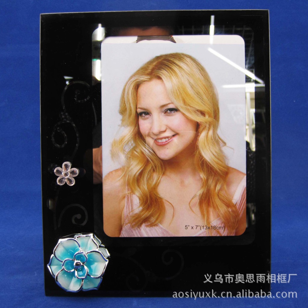 义乌洗镜单色粘珠款8/丝印/玻璃平板/创意/外贸出口/相框 5吋