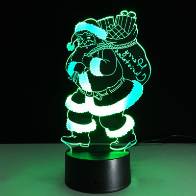 2018 foreign trade Santa Claus 3D light touch control LED desk lamp USB power gift atmosphere desk lamp