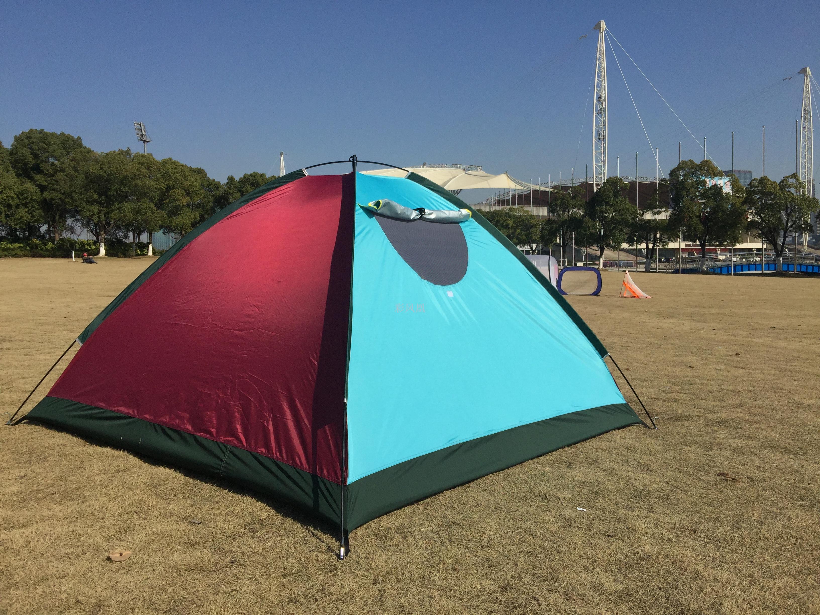 手动野营帐篷玻璃纤维杆2-3人
