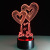 Creative love 3D colorful light night lamp LED lamp USB lamp valentine's day gift 3D stereo vision lamp