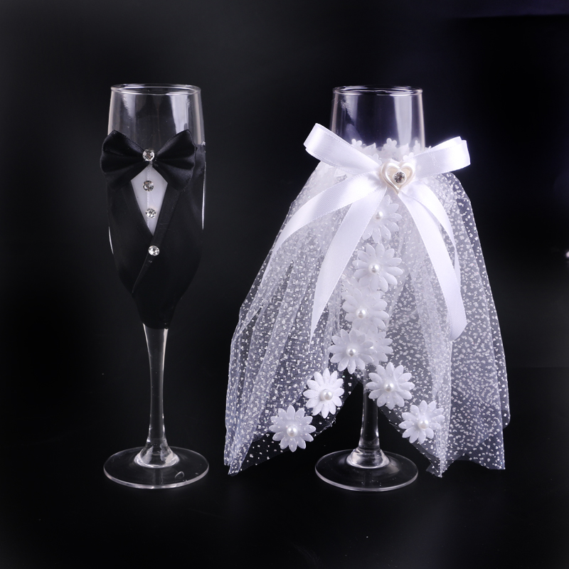 Supply Gift Box Decoration Wedding Wine Glass Set Bride And Groom