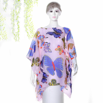 2018春秋多功能仿真丝外套 户外百搭防晒衣披