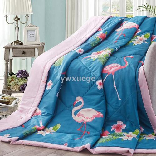 2021 new pure cotton summer quilt all cotton summer cool quilt flamingo all cotton quilt
