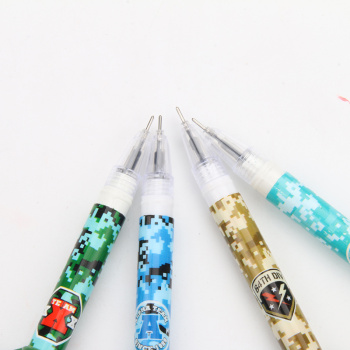 创意文具迷彩色飞机火箭造型中性笔导弹签字水