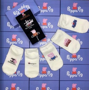 抖音同款男女情侣船袜小猪佩奇袜子成人袜纯棉