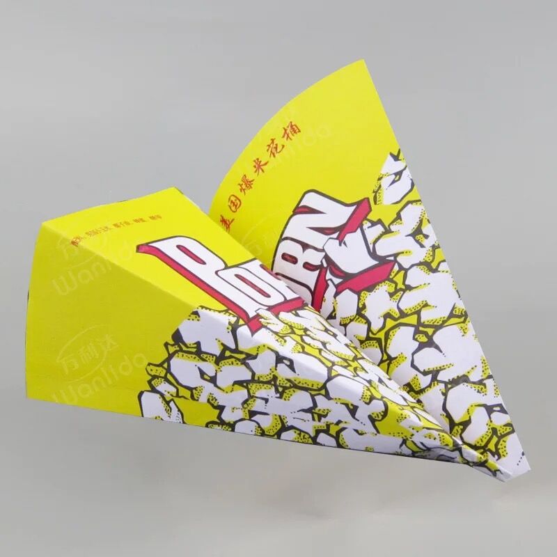 专业生产三角形美国爆米花玉米花盒快餐包装盒食品包装纸盒