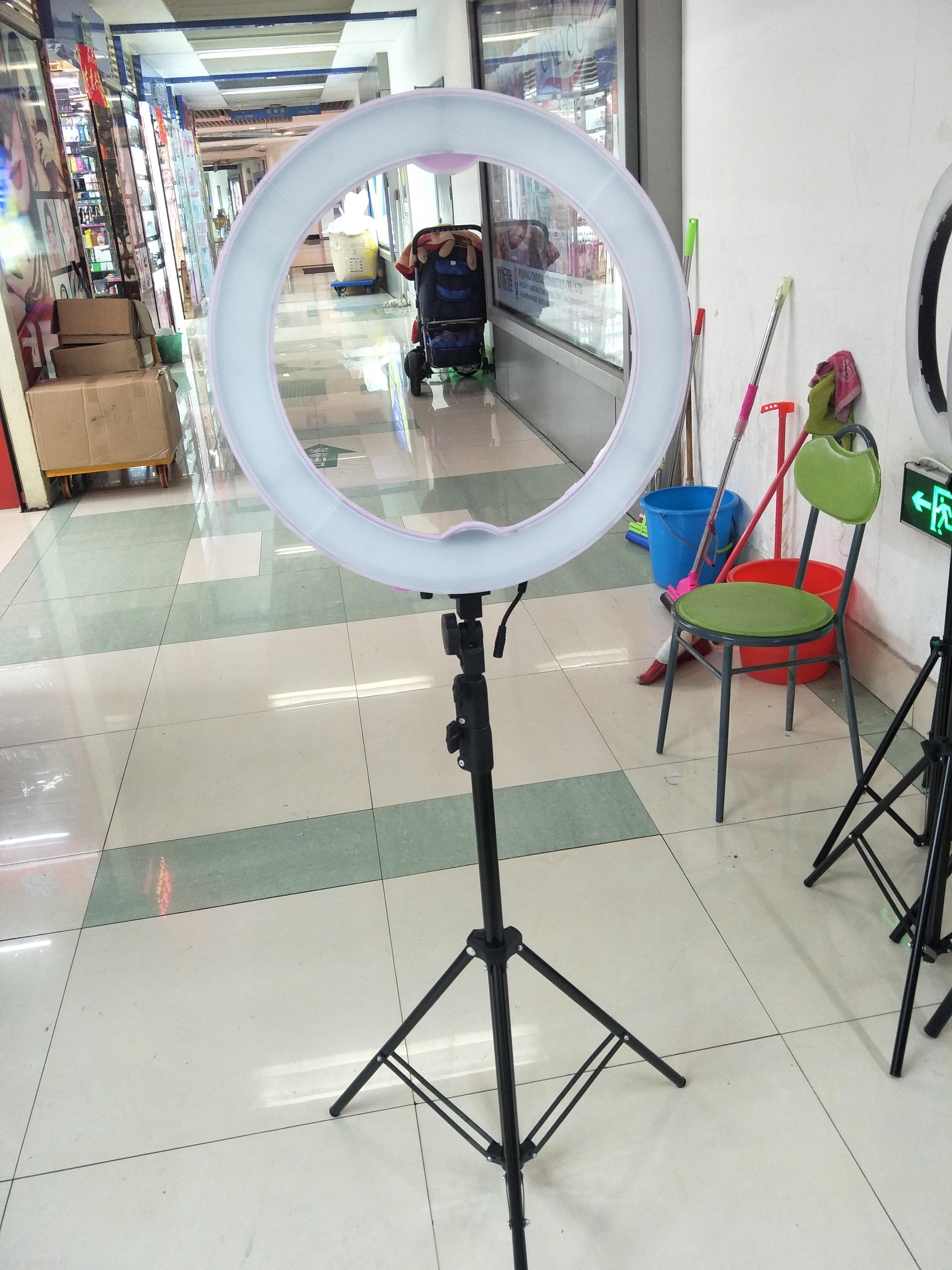 主播手机直播补光灯 自拍摄影美颜灯 LED环形灯打光灯支架三角架详情4