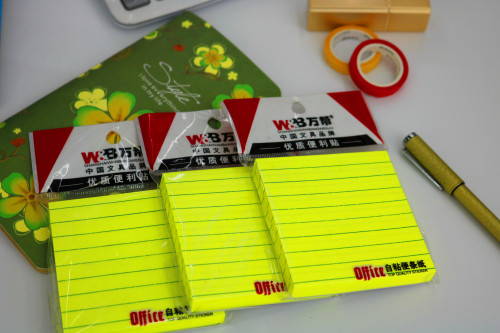 Wanbang Stationery Wb-1847 Sticky Notes Note Sticker Fluorescent Color Sticky Note Tearable Notebook South Korea