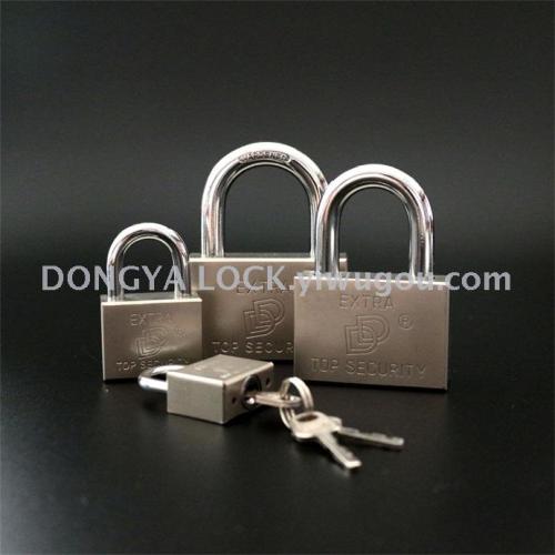 padlock square lock square steering lock nickel plated long and short beam padlock factory direct sales can be customized