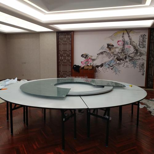 zhejiang hangzhou hotel banquet furniture club box electric dining table and chair remote control electric turntable table
