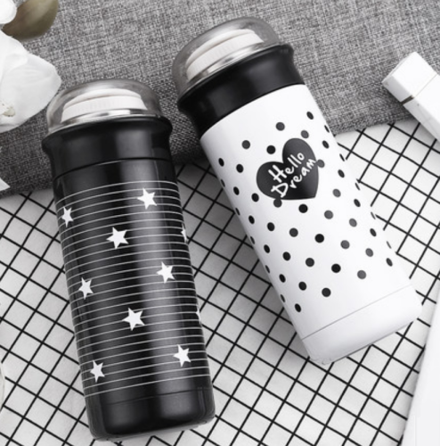 Stainless Steel Thermos Cup Female Creative Trend Portable Korean Student Water Cup Male Fresh Simple Personality Cup Bottle