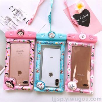 指纹解锁卡通手机防水袋苹果8plusiPhone7通用