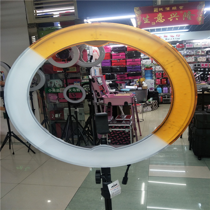 主播手机直播补光灯 自拍摄影美颜灯 LED环形灯打光灯支架三角架详情3