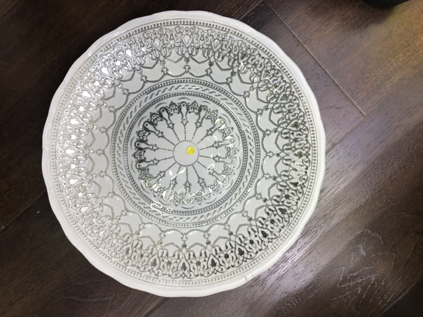 外贸厂家电镀金边西餐餐盘糕点盘摆件玻璃盘子