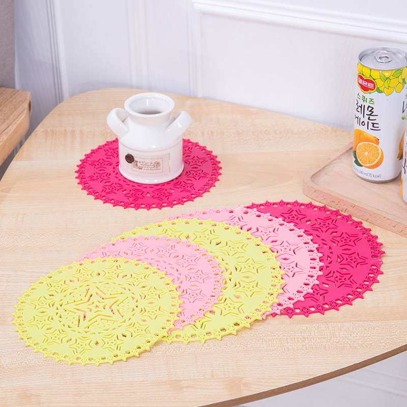 Supply Round Silicone Placemat Five Star Pattern Table Mat Heat Round Silicone Placemat Five Star Pattern Table Mat Heat Proof Anti