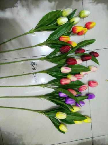 simulation 5-head column stem tulip