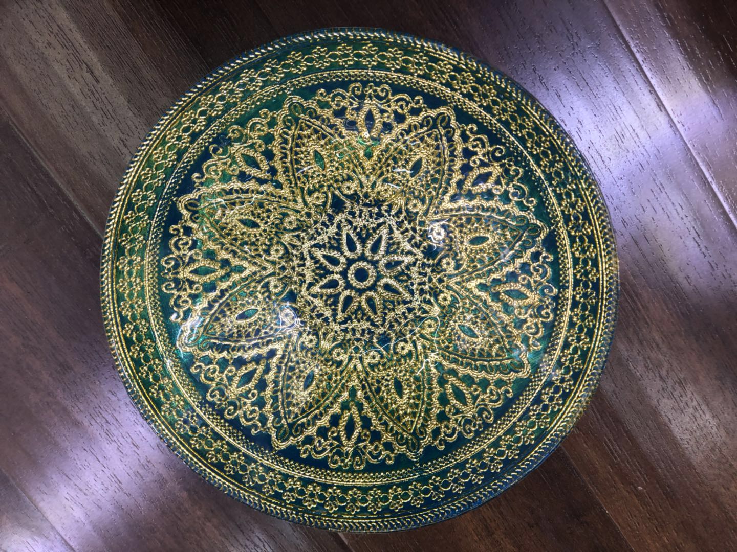 描银边圆形玻璃盘子西式电镀盘透明盘子 外贸盘子