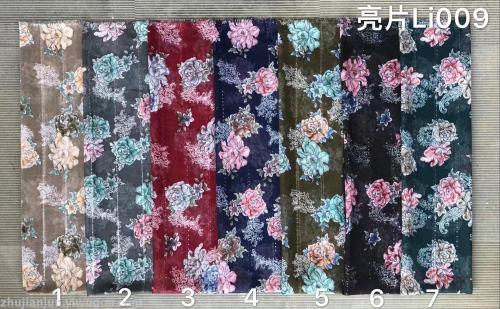 Sequined Large Flower Print Pattern Fashion Silk Yarn Scarf Summer Shawl Colors and Styles