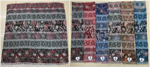 Horizontal Flower Printing Pattern Fashion Yarn Scarf Color and Style Variety