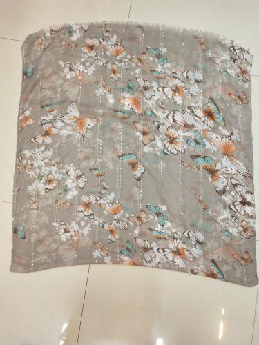 sequined butterfly print pattern fashion silk scarf summer shawl colors and styles