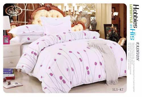 floral printing on white background three-piece four-piece six-piece bed sheet quilt cover pillowcase