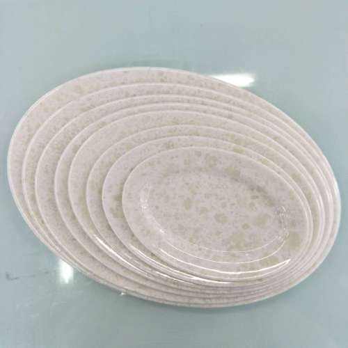 5 Jade Melamine Tableware Tableware Imitation Porcelain Oval Denier shaped Dish Plate Fish Plate Hot Pot Dish Plate Flat Plate Cooking Plate 