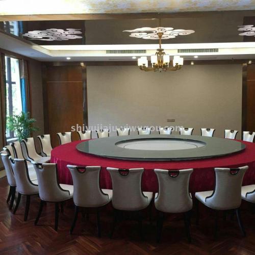 Changsha Yueyang Hotel Banquet Furniture Remote Control Electric Dining Table Club Paint Glass Electric Turntable