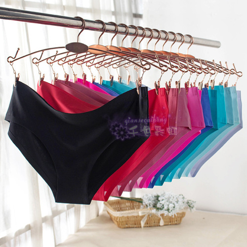 New High Quality Seamless Underwear 24 Colors Pure Color Ice Silk Women‘s Underwear Triangle Seamless Underwear Ladies Can Be Customized
