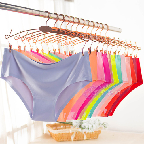 Hot Sale Girl Underwear 24 Color Candy Color One Piece Women‘s Seamless Panties Low Waist Crotch 100% Cotton Briefs